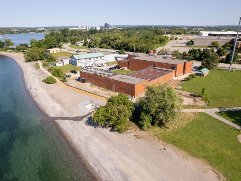 An aerial view of Whitby Water Supply Plant.